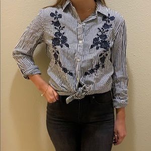 Dip embroidered button down. Size small